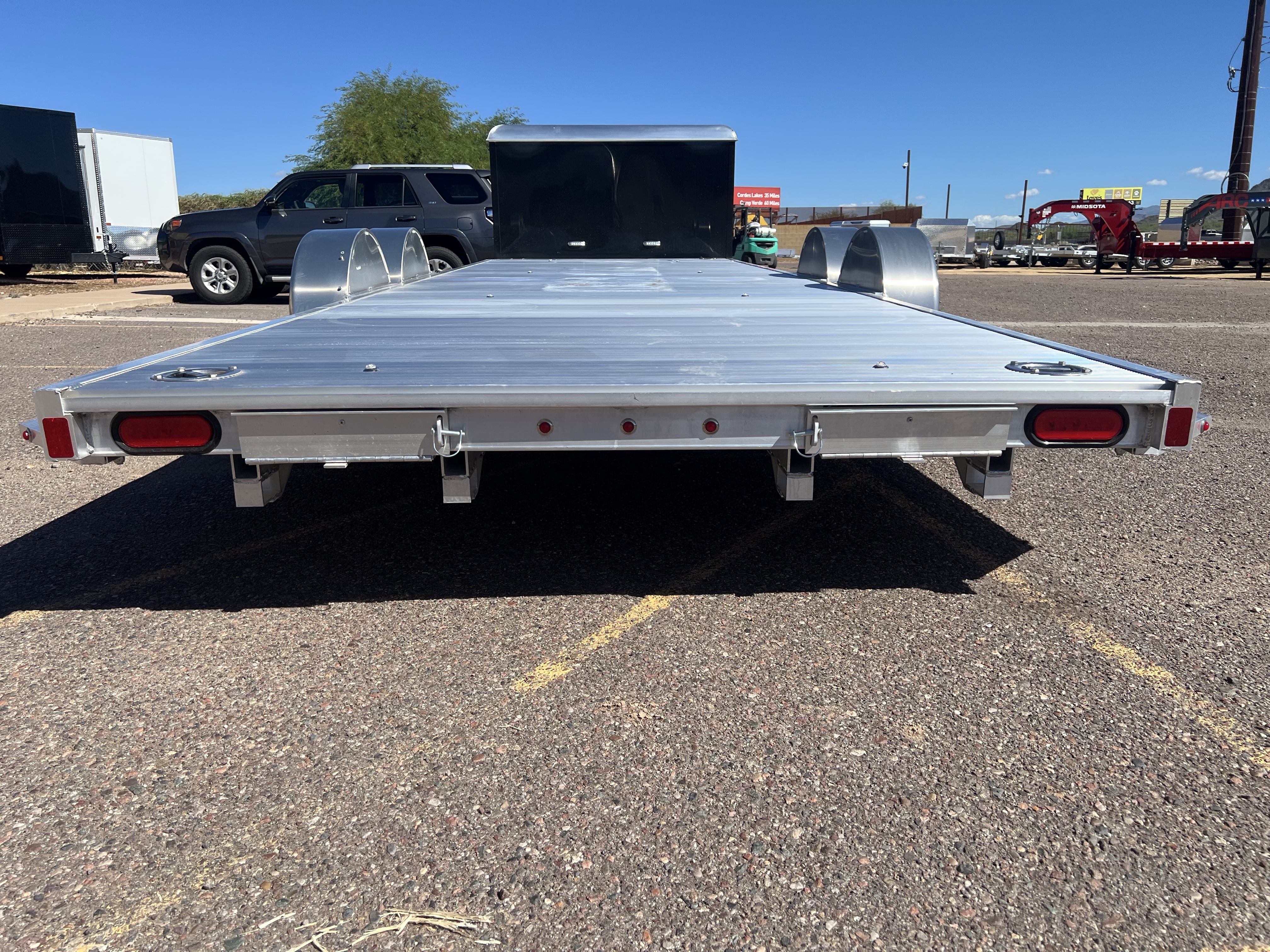 Aluma 20x82 All Aluminum, 10K GVWR, Tandem Axle, XL Low Profile Tilt w/ Cargo Box (8220H-XL-TILT-TA-EL-RTD)