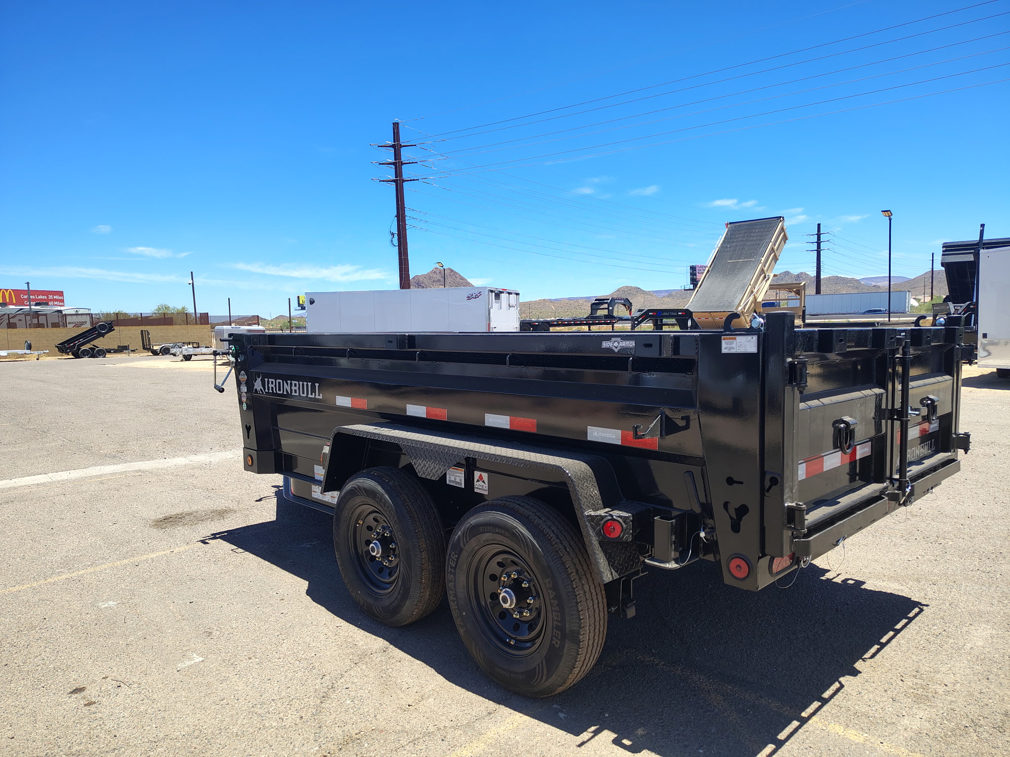 Norstar 12x72 IronBull Tandem Axle Dump, 15K GVWR, 24" Sides, Solar Charger